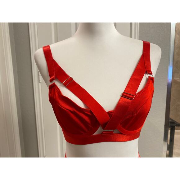 Strappy Bandage Underwire O Ring Harness Lingerie Underwire Bra Size Small - Picture 7 of 8